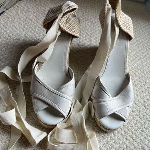 White coach espadrilles size 7
